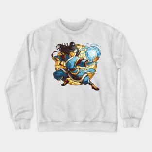 katara water tribe in battle position Crewneck Sweatshirt